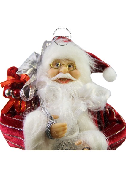 Çizgili Kadife Noel Baba Kırmızı 30 cm fiyatları
