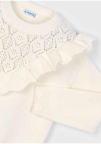 Krem Kız Çocuk Ajurlu Kazak 4304 fırsatları