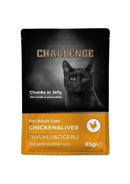 Tavuklu ve Ciğerli Pouch Yetişkin Konserve Kedi Maması 85 gr