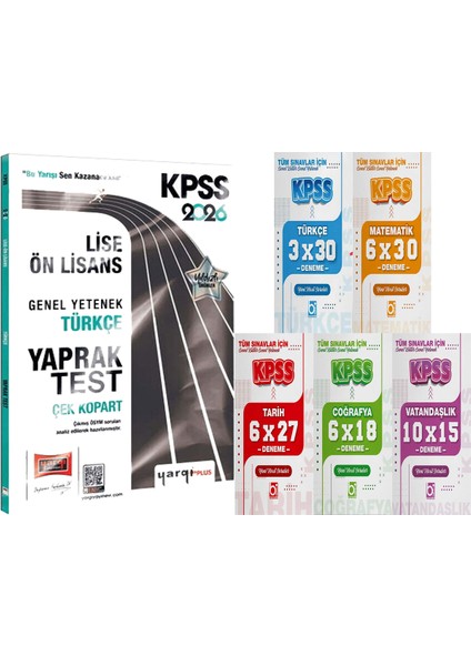 2026 Kpss Lise-Ön Lisans Genel Yetenek Türkçe Çek Kopart Yaprak Test + 5 Ders 31 Deneme