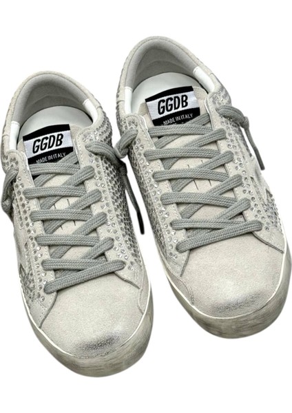 Golden Goose - Super Star Beige Crystal - Studded Sneaker - Bej Kristal - Kadın Sneaker fiyatları