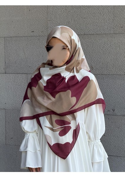 Pamuklu Vera Desen Eşarp-Bordo