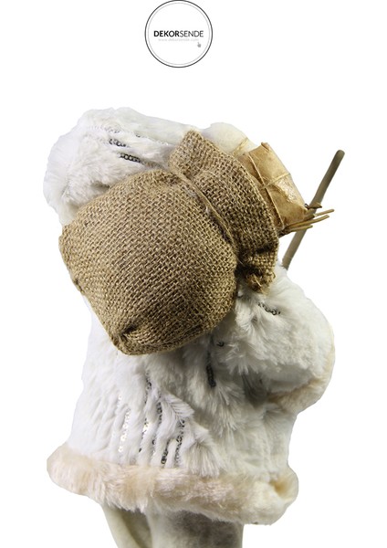 Baklava Desenli Noel Baba Beyaz Altın 30 cm modelleri