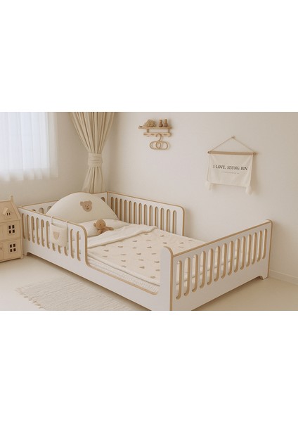 Beyaz Mdf Lisinia Model Montessori Bebek ve Çocuk Karyolası