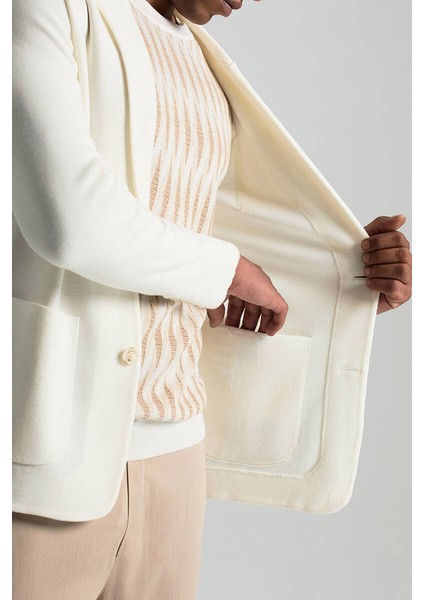 Extrafine Merino Ekru Triko Blazer Ceket indirimleri