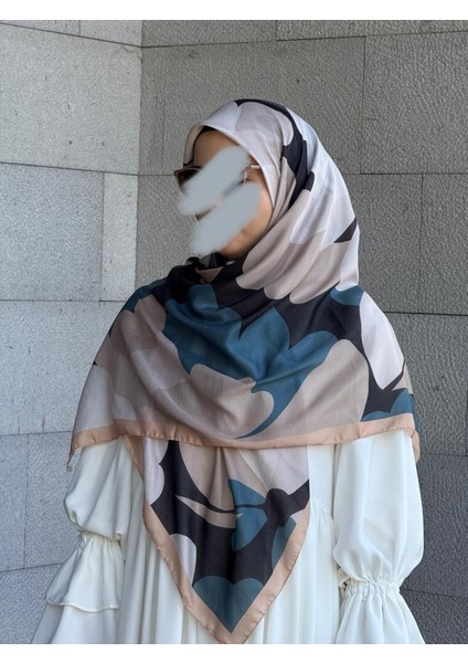 Pamuklu Vera Desen Eşarp-Petrol/vizon fiyatları