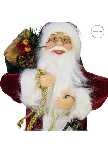 Fenerli Kadife Noel Baba Kırmızı 30 cm fiyatları