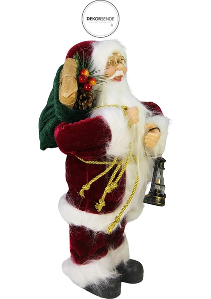 Fenerli Kadife Noel Baba Kırmızı 30 cm modelleri