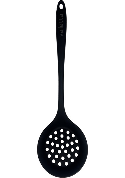 Tekli Isıya Dayanıklı Yanmaz Yapışmaz Silikon Kevgir Siyah