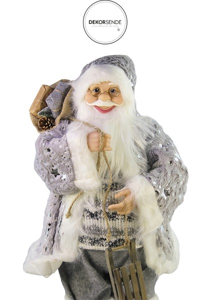 Yıldızlı Noel Baba Gri 60 cm fiyatları