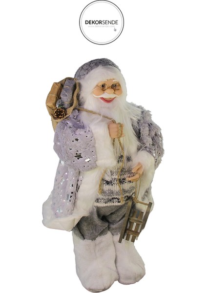 Yıldızlı Noel Baba Gri 60 cm modelleri