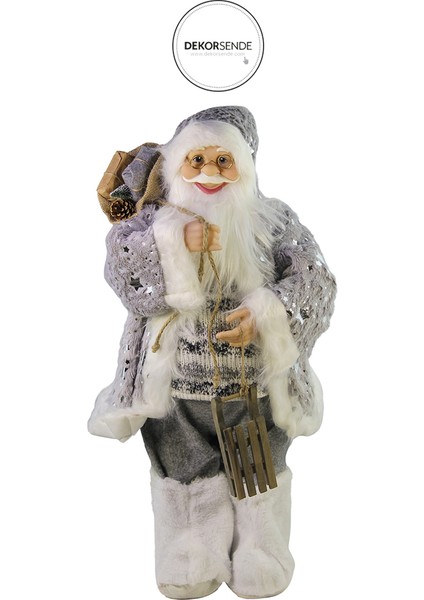 Yıldızlı Noel Baba Gri 60 cm fırsatları