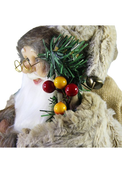 Kürklü Noel Baba Kahverengi 45 cm fiyatları