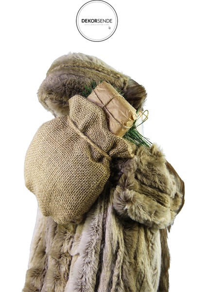 Kürklü Noel Baba Kahverengi 45 cm modelleri