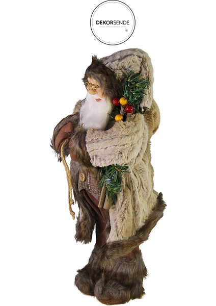 Kürklü Noel Baba Kahverengi 45 cm fırsatları