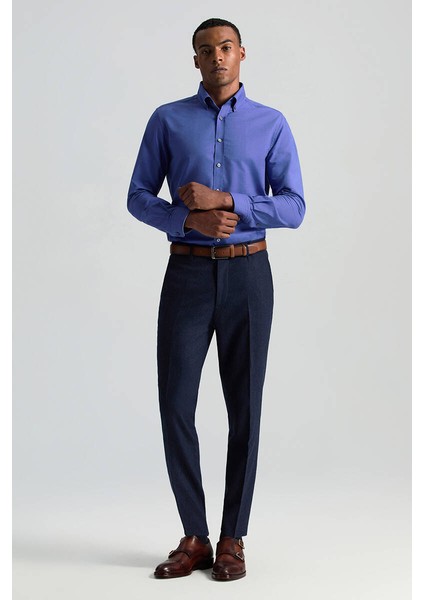 Yün Kaşmir Karışım Lacivert Flanel Chino Pantolon fiyatları