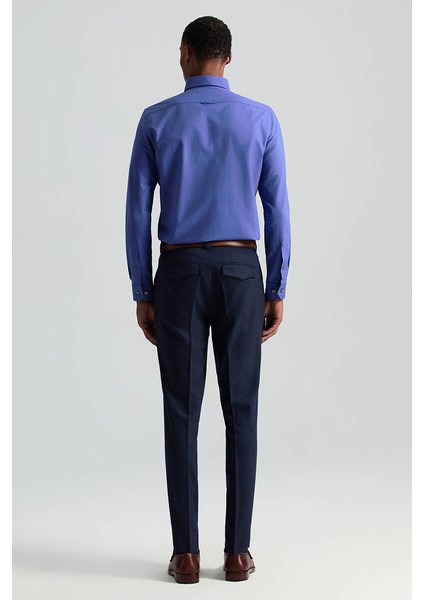 Yün Kaşmir Karışım Lacivert Flanel Chino Pantolon modelleri