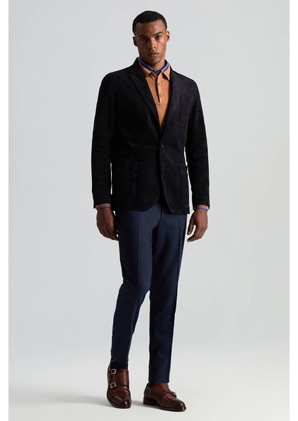 Yün Kaşmir Karışım Lacivert Flanel Chino Pantolon indirimleri