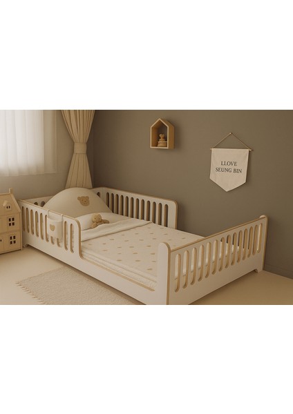 Beyaz Mdf Lisinia Model Montessori Bebek ve Çocuk Karyolası fiyatları