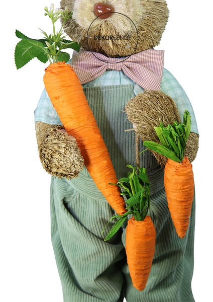 Hasır Paskalya Tulumlu Papyonlu Erkek Tavşan Yeşil 80 cm fiyatları