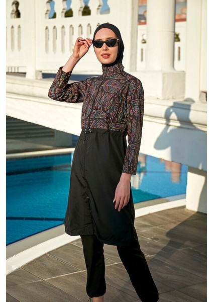 Remsa Paraşüt Tam Kapalı Tesettür Mayo Yaprak Tema 2115 Hülya