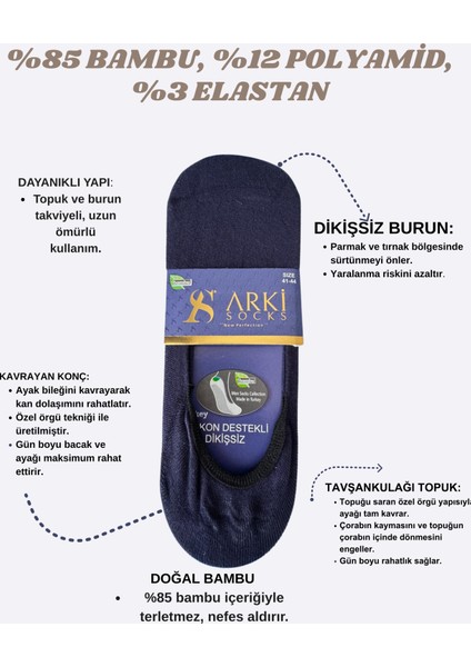 Arki Kadın Bambu Babet Çorap – Rahat, Kaymaz ve Nefes Alabilir