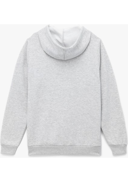 Uzun Kollu Fermuarlı Kanguru Cepli Kapüşonlu Oversize Spor Sweatshirt fırsatları