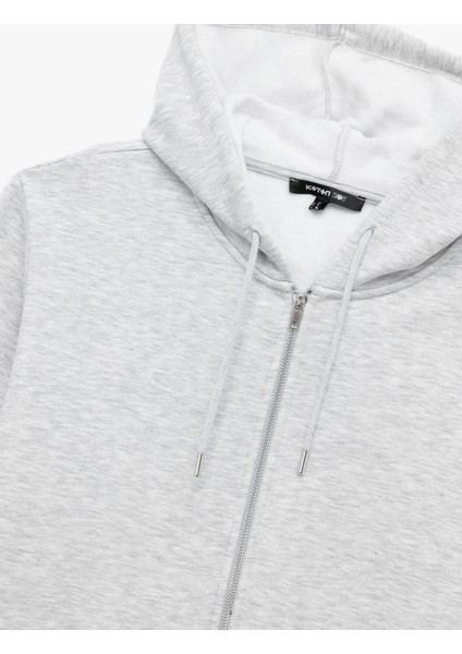 Uzun Kollu Fermuarlı Kanguru Cepli Kapüşonlu Oversize Spor Sweatshirt indirimleri