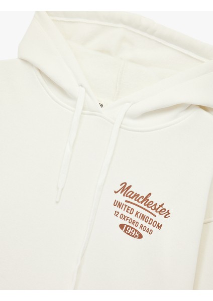 Üç Iplik Şardonlu Arkası Baskılı Kapüşonlu Oversize Sweatshirt modelleri