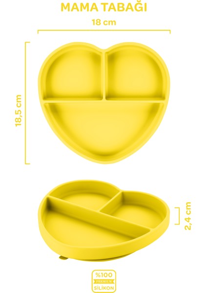 Silikon 10'lu Set Sunrise Sarı / Mama Önlüğü, Mama Tabağı, Bandırma Kaşığı, Bambu Saplı Kaşık ve Çatal, Mini Bardak, Muffin Kalıbı, Çikolata-Buz Kalıbı, Yıldız Diş Kaşıyıcı, Kuki Diş Kaşıyıcı modelleri