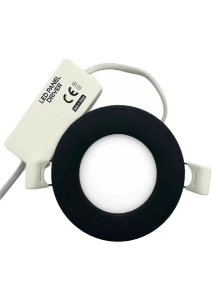 3W Siyah Kasa Slim LED Panel Günışığı - 4000K 2 Adet Gömme Spot Lamba