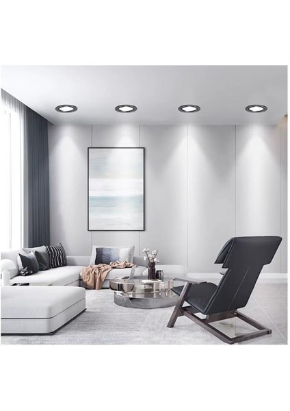 3W Siyah Kasa Slim LED Panel Günışığı - 4000K 2 Adet Gömme Spot Lamba fırsatları