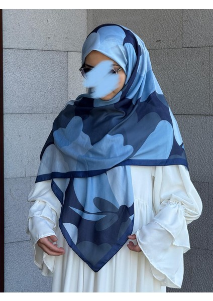 Pamuklu Vera Desen Eşarp-Lacivert modelleri