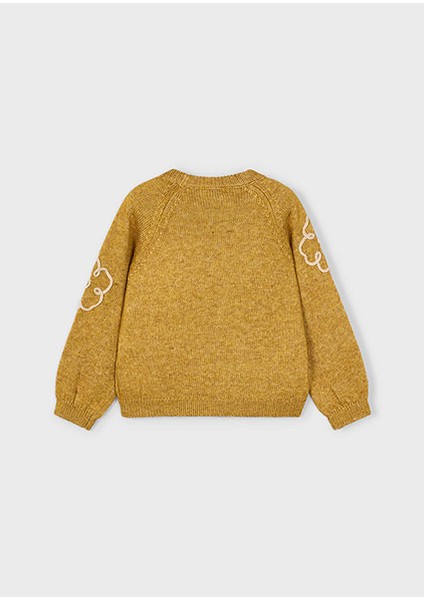 Hardal Kız Çocuk Çiçek Aplikeli Kazak 4308 modelleri