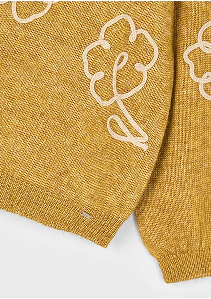 Hardal Kız Çocuk Çiçek Aplikeli Kazak 4308 fırsatları