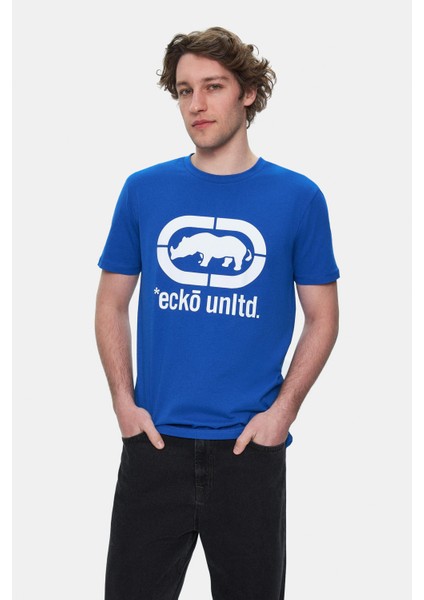 Marc Mavi Bisiklet Yaka Baskılı Standard Fit Erkek Tshirt fiyatları