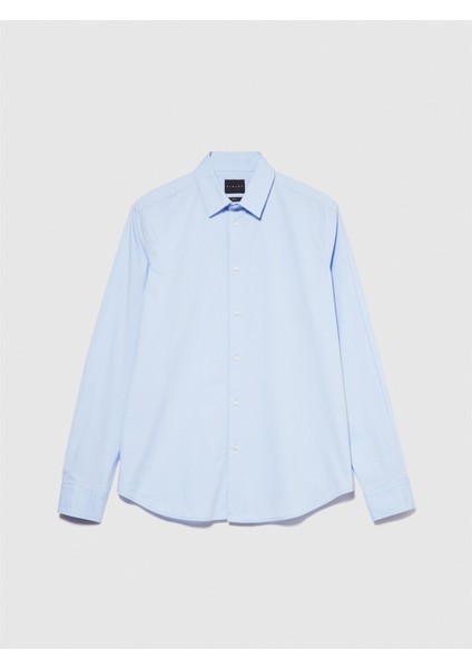 Sisley Streç Pamuklu Dar Kesim Gömlek Erkek Mavi Gömlek - 324P5CNX5QL19 fırsatları