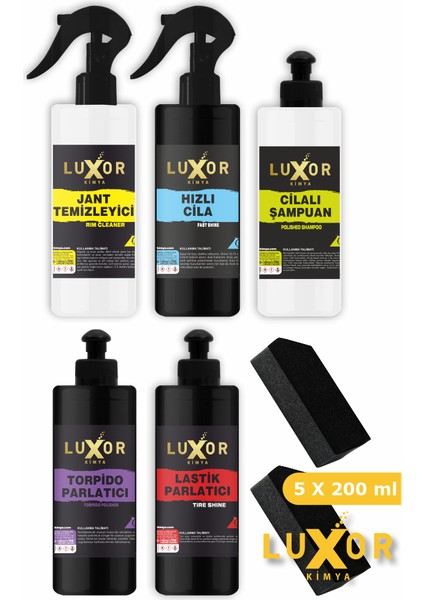 200ML 5'li Oto Bakım Seti Oto Yıkama Seti