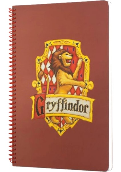 Spiralli Defter Harry Potter Gryffindor Kiremit Rengi Çizgili Defter 80 YP 17x24 DFT-388562