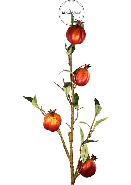 Yapay Nar Dalı Yapraklı Yeşil Kırmızı 90 cm fiyatları