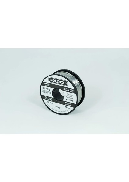 Soldex 30-70 Lehim Teli 200 gr 1,6 mm Sn:30 - Pb:70