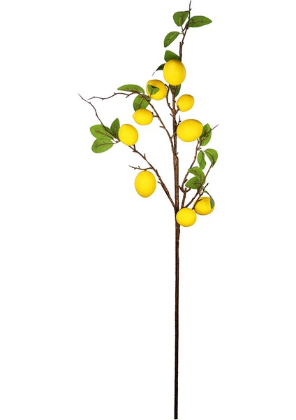 Yapay Limon Dalı Yapraklı Yeşil Sarı 90 cm