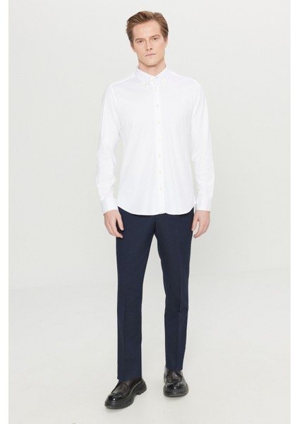 Erkek Lacivert Slim Fit Dar Kesim Esnek Klasik Pantolon modelleri