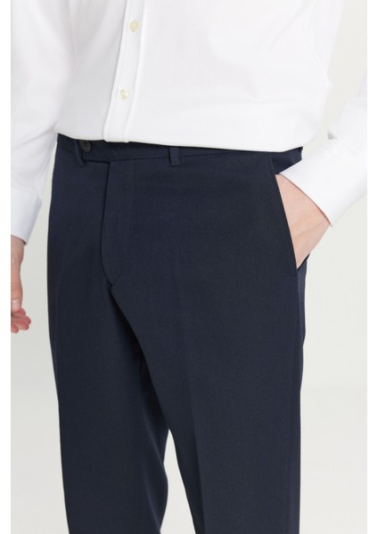Erkek Lacivert Slim Fit Dar Kesim Esnek Klasik Pantolon fırsatları