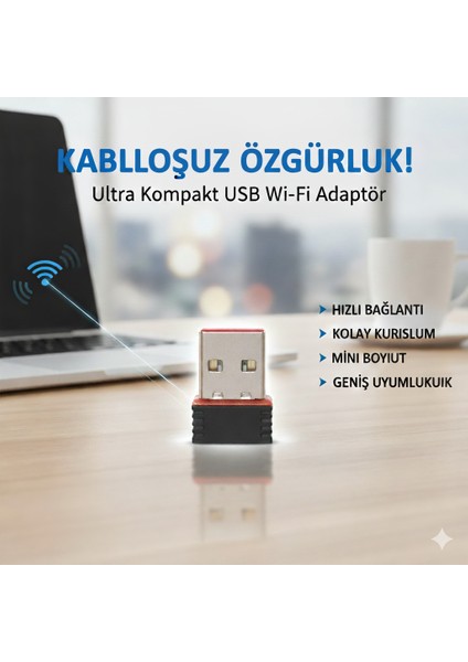 USB Wi-Fi Adaptör 300MBPS – Tak & Çalıştır Kablosuz Internet Çözümü fiyatları