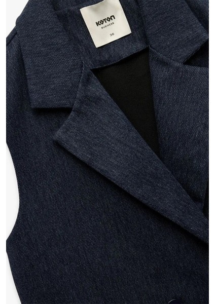 Kruvaze Yaka Kolsuz Crop Blazer Yelek 6WAK20036UW fırsatları