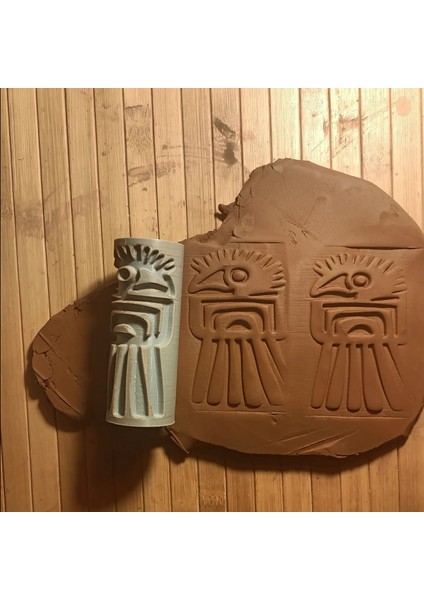 10 cm Doku Rulosu Aztec Icon Antik Desen Silindir Desen Oklavası Mühür Baskı Seramik ve Polimer Kil fiyatları