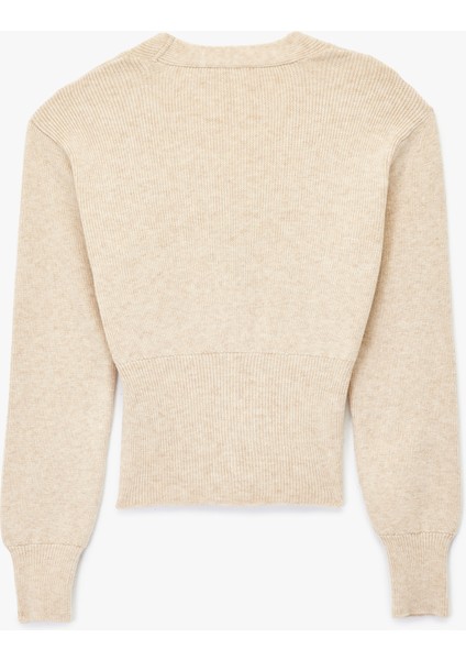 Düğmeli V Yaka Uzun Kollu Triko Hırka fiyatları