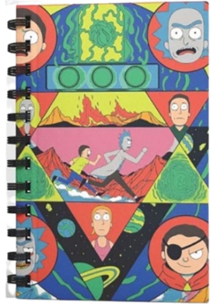 Spiralli Defter Rick And Morty Kırmızı Çizgili Defter 80 YP 17x24 DFT-388517