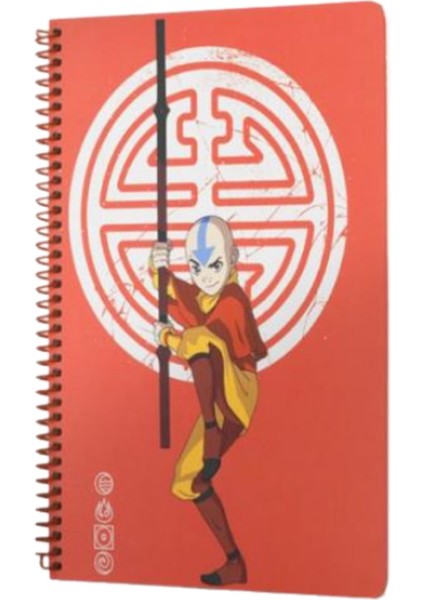 Spiralli Defter Avatar Aang Kırmızı Çizgili Defter 80 YP 17x24 DFT-388616